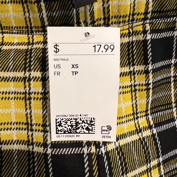 Yellow plaid flare pants - Picture 3 of 3